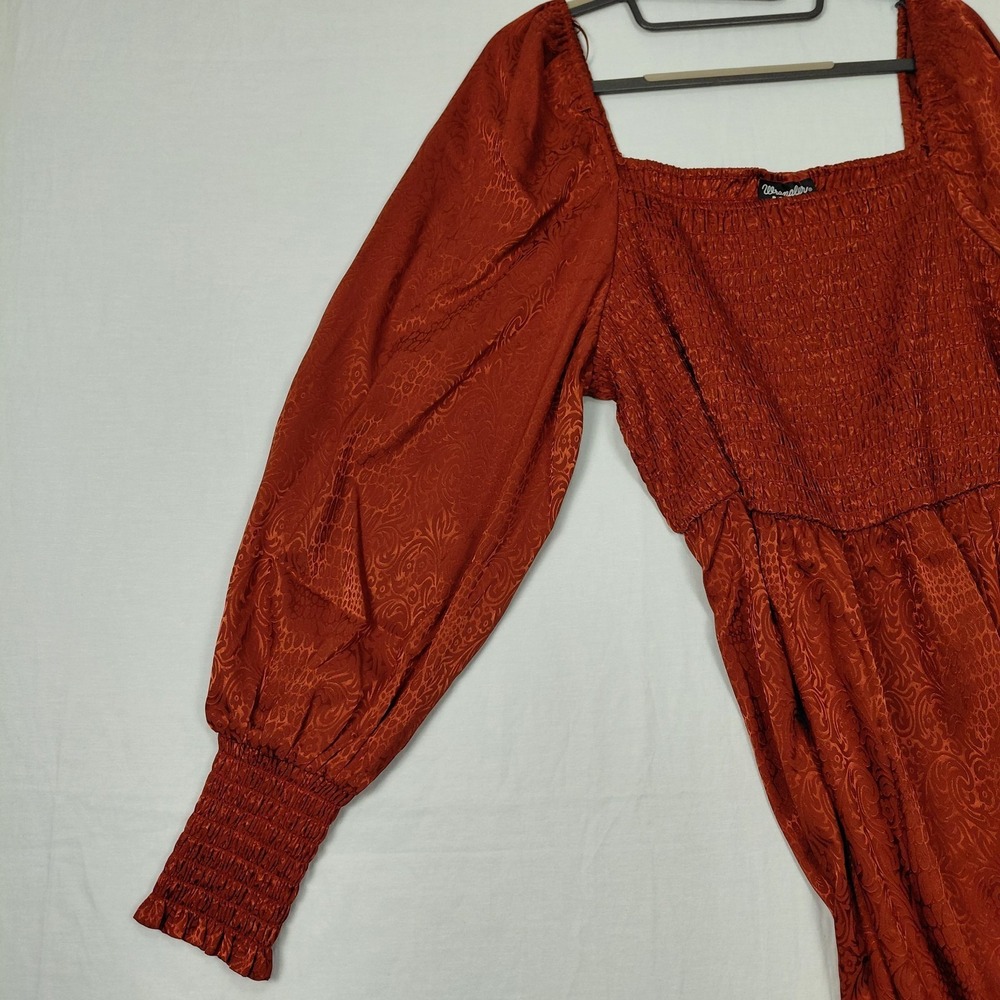NWT Peasant Dress XXL Square Neck Smocked Bodice Puff Long Sleeves BOHO Prairie - Picture 6 of 15